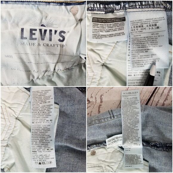 Nwt Levi's Size 28/27 Made & Crafted Pin Dot Stripe Ribbed Patch Boyfriend Jeans - Picture 8 of 11